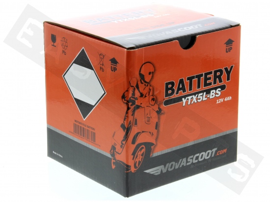 Batteria NOVASCOOT YTX5L-BS 12V-4Ah MF (senza manutenz.,con set acido)